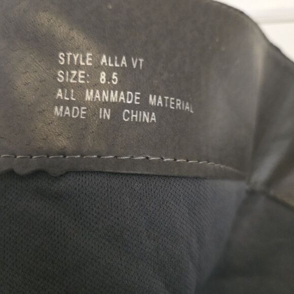 Vanity Gray Studded Rhinestone Knee High Boots Heeled Size 8.5 Alla VT - Picture 9 of 15